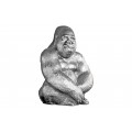 Luxusní dekorační soška gorily Wilde v koloniálním stylu stříbrná 43 cm