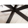 Industriální jídelní stůl Comedor z masivního dřeva v hnědé barvě s černými kovovými obdélníkovými nožičkami 200 cm