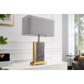 Stolní lampa Miracul v glamour stylu s podstavou z mramoru šedé barvy a kovu ve zlaté barvě 65 cm