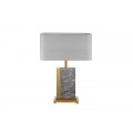Stolní lampa Miracul v glamour stylu s podstavou z mramoru šedé barvy a kovu ve zlaté barvě 65 cm