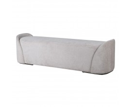 Luxusní ložnicová lavice Nubilia s designovými zaoblenými opěrkami a pěnovým čalouněním v oblačné šedé barvě