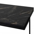 Příruční mramorový stolek Diaz obdélníkového tvaru v černé barvě 121 cm