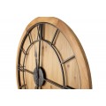 Industriální stylové kulaté nástěnné hodiny Kingscross na masivní dřevěné desce 60cm