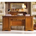 Luxusní rustikální psací stůl Lanes se šesti šuplíky z masivního dřeva v hnědé barvě 140 cm