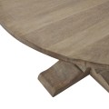 Luxusní venkovský kulatý jídelní stůl Antiquités Francaises s ozdobně vyřezávanou nohou z masivního dřeva světle hnědá 150 cm