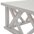 Luxusní čtvercový konferenční stolek Laticia Blanca v bílé barvě s dekorovanou konstrukcí ve venkovském stylu 100 cm