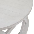 Luxusní kulatý konferenční stolek Laticia Blanca s dekorativní konstrukcí ve venkovském stylu bílé barvy 100 cm