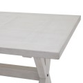 Luxusní šestimístný obdélníkový bílý jídelní stůl Laticia Blanca ve venkovském stylu s dekorovanou konstrukcí 180 cm