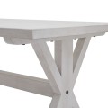 Luxusní šestimístný obdélníkový bílý jídelní stůl Laticia Blanca ve venkovském stylu s dekorovanou konstrukcí 180 cm