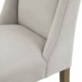 Luxusní moderní jídelní židle Lucia s čalouněním v oblačné šedé barvě s dřevěnými nožičkami 52 cm