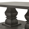 Luxusní obdélníkový konferenční stolek Lucia s ručně vyřezávanýma nohama z masivního akáciového dřeva šedá 130 cm