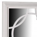 Designové obdélníkové nástěnné zrcadlo Modern Orient s šedo bílým vintage nátěrem a kružnicovým vzorem 149 cm