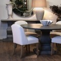 Moderní luxusní konzolový stolek Lucia s ručně vyřezávanými nožičkami z masivního akáciového dřeva v šedé barvě 180 cm
