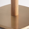 Luxusní příruční stolek Barris v art deco stylu s hnědou dřevěnou podstavou a šedou terrazzo deskou 54 cm