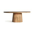 Luxusní moderní jídelní stůl Malen v oválném tvaru s venkovským nádechem z masivního dřeva v hnědé barvě 200 cm