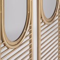 Luxusní glamour designový paravan Koloa z kovové konstrukce zlaté barvy se dvěma zabudovanými zrcadly 220cm