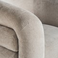 Luxusní čalouněné šedo béžové art deco křeslo Vala s designovým prošíváním na zádové opěrce 89 cm