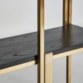 Luxusní art deco regál Midas se šesti policemi se zlatou kovovou konstrukcí s lineární zdobením 240 cm