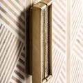 Luxusní art deco příborník Kamal s geometrickou kostovou inkrustací se zlatými metalickými prvky béžová  180 cm