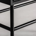 Luxusní art deco barová skříňka Vasilij s geometrickou kostovou inkrustací a válcovými úchyty béžová černá 151 cm