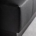 Luxusní moderní příruční stolek s taburetkou Concepto na dřevěném podstavci s mramorovou vrchní deskou černá 156 cm