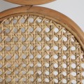 Luxusní moderní paraván Borneo z ratanového dřeva s designem kruhů s vídeňským výpletem béžová 152 cm