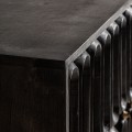 Luxusní art deco příborník Eclair v tmavě čokoládové hnědé barvě s reliéfním zdobením a čtyřmi dvířky 180 cm