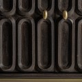 Luxusní art deco příborník Eclair v tmavě čokoládové hnědé barvě s reliéfním zdobením a čtyřmi dvířky 180 cm
