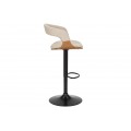 Designová retro otočná barová židle Norwich se světlým béžovým čalouněním a výškově nastavitelnou nohou 58 cm