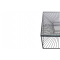 Industriální čtvercový konferenční stolek Esme s podstavou s kabelovým designem a skleněnou vrchní deskou černá 60 cm