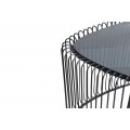 Set industriálních konferenčních stolků Esme v trojúhelníkovém tvaru s designovou podstavou z kovových kabelů černá 50 cm
