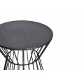Industriální kulatý příruční stolek Esme s designovou podstavou se siluetou přesýpacích hodin grafitová černá 45 cm