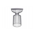 Industriální kulatý příruční stolek Esme s designovou podstavou z tvarovaných kovových tyčí černá 52 cm
