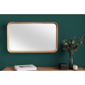 Moderní obdélníkové nástěnné zrcadlo Courbé s rámem v přírodní světle hnědé barvě z ohýbaného dubového dřeva 80 cm