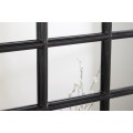 Industriální nástěnné zrcadlo Castillo s černým rámem s designem obloukového okna 120 cm