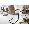 Moderní jídelní židle Issoire z mikrovlákna šedohnědé barvy 92cm