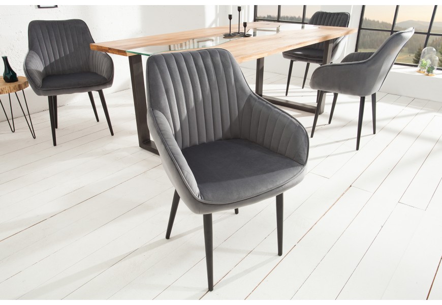 Designová židle Timeless Comfort stříbro šedá