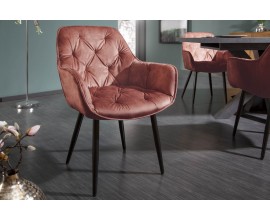 Retro designov&eacute; hněd&eacute; čalouněn&eacute; křeslo Milano s područkami 84cm