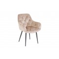 Retro designová béžová čalouněná jídelní židle Milano s područkami 84cm