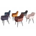 Retro designová béžová čalouněná jídelní židle Milano s područkami 84cm