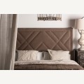 Luxusní čalouněné čelo postele Desert Rose v béžové barvě s vybíjeným geometrickým zdobením 190 cm