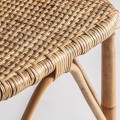 Luxusní zahradní židle Ellazo se zádovou opěrkou s designem listů z ratanu v přírodní světle hnědé barvě