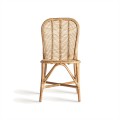 Luxusní zahradní židle Ellazo z ratanu s opěrkou s výpletem v chevron vzoru světle hnědá 95 cm
