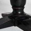 Luxusní černý kulatý jídelní stůl Zena Noir ve vintage stylu s vyřezávanou nohou a hnědou vrchní deskou 120 cm