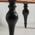 Luxusní vintage obdélníkový jídelní stůl Zena Noir s černými vyřezávanými nožičkami a masivní vrchní deskou 220 cm