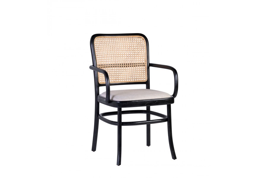Masivní židle TEKA s opěrkami a čalouněním 87cm