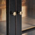 Luxusní černá vintage čtyřdveřová vitrína Zena Noir se skříňkami a šuplíky ve spodní části 205 cm
