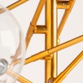 Luxusní art deco lustr Sally se sedmi skleněnými koulemi na zlaté kovové konstrukci 125 cm