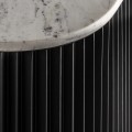 Luxusní černý art deco příborník Acordeo s vyřezávaným svislým dekoračním reliéfem a bílou oválnou mramorovou deskou 170 cm