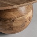 Luxusní kulatý konferenční stolek Palawan s nožičkami ve tvaru koule z masivního mangového dřeva světle hnědá 96 cm